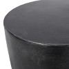 Kumasinova 15.7"Drum-Shaped Patio End Table with Lightweight Concrete Frame,Decorative Side Table Weather Resistant End Table Coffee Table,Matte Black - 3 of 4