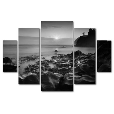 5pc Sunset At Ruby Beach by Moises Levy - Trademark Fine Art