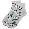 Memoi Women's Multi-Butterflies Athletic Quarter Socks Med Gray Heather 9-11 - 3 of 3