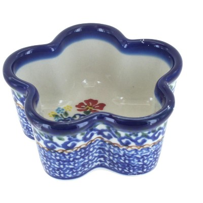 Blue Rose Polish Pottery Crown of Flowers Mini Baker - Flower Shape