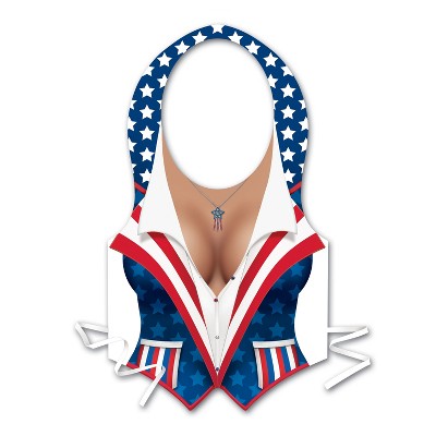 Beistle Plastic Female Patriotic Vest, (3/Pkg) Multicolored