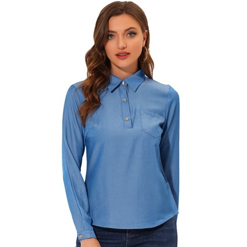 Bullzye Wmns Half Placket Work Shirt