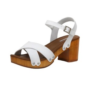 CUSHIONAIRE Women's Slate Faux Wood Sandal +Memory Foam Insole & LiteSole Technology -Wide Widths Available - 1 of 4
