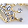 Alilang Gold Tone Crown Pendant Necklace with Sparkling Rhinestone Accents - 3 of 4