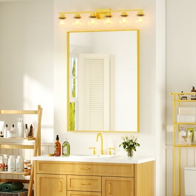 Rectangular Aluminum Framed Wall Bathroom Vanity Mirror