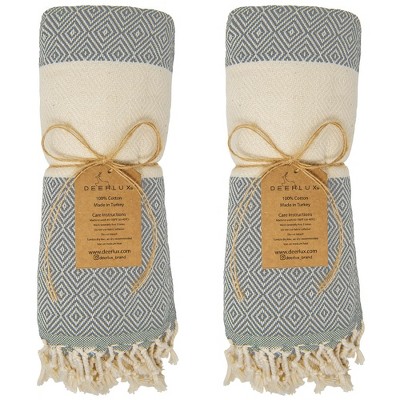 Deerlux 100% Cotton Bath Towel, 40" x 70" Diamond Peshtemal