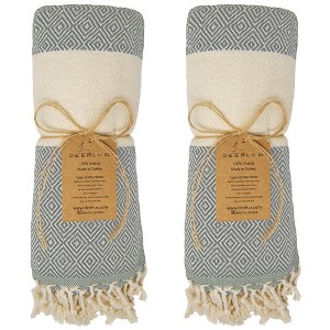 Deerlux 100% Cotton Bath Towel, 40" x 70" Diamond Peshtemal - 1 of 4