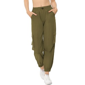 Clearlove Women's Ankle-Length Structured Pocket Jogger Pants Tapered Athletic Lounge Casual Trousers - 1 of 4