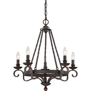 Quoizel Lighting Noble 5 - Light Chandelier in  Rustic Black - 1 of 4