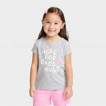Toddler Girls' 'Dad's Hugs' Short Sleeve T-Shirt - Cat & Jack™ Light Gray