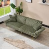corduroy sofa bed, foldable double sofa bed with folding armrests, suitable for living rooms - 2 of 4