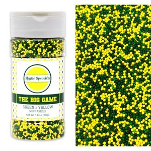 Mystic Sprinkles The Big Game: Green & Yellow Nonpareil Mix 3.8oz - 1 of 4