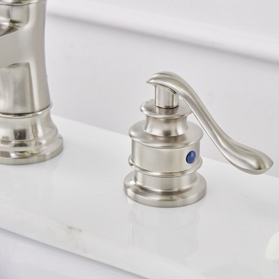 Brushed Nickel 8-Inch Widespread Waterfall Bathroom Faucet
