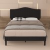 VECELO Bed Frame, Upholstered Platform Bed with Soft Teddy Fabric Adjustable Headboard, Beige/Gray - 2 of 4