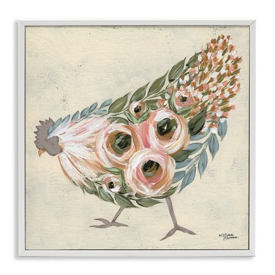 Stupell Industries Vintage Chicken with Floral Body, 12" x 12"