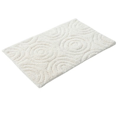 Circle Design Round Cotton With Non Skid Back Bath Rug 24x40 Ivory By   GUEST Caf6e1e1 C695 487d Af88 808f873efe31