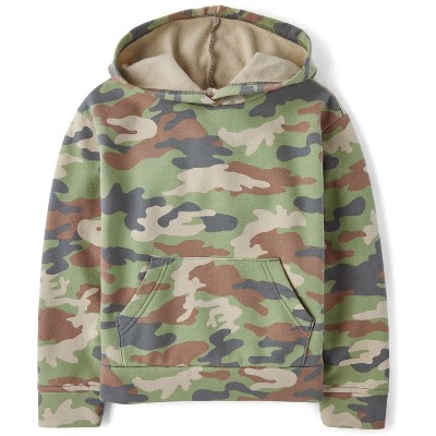The Children's Place Boys Active Long Sleeve Camo Premium Fleece Sweatshirt