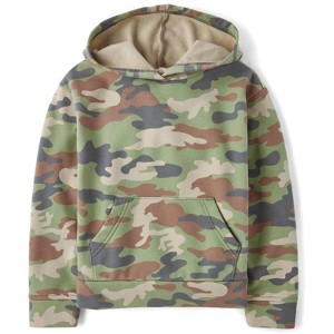 The Children's Place Boys Active Long Sleeve Camo Premium Fleece Sweatshirt - 1 of 2