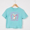 Cotton Tail Bunny Club Bubblegum - Women's Boxy Crop Top Graphic T-Shirt - 3 of 4