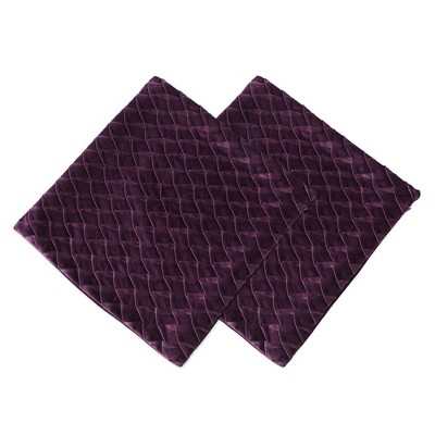 Plum Velvet Textured Euro Throw Pillow Set