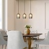 LNC Apphia 3-Lights 28" Modern Luxury Glass Kitchen Island Lightsing,Brass and Gray - 4 of 4
