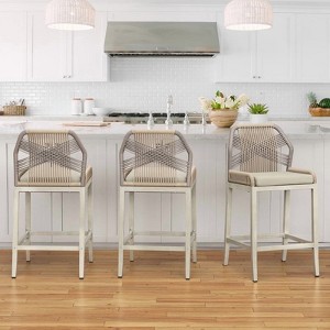 Arceso 26.5"H Counter Height Bar Stools , Boho-Style Rattan Chairs - 1 of 4