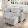 NicBex Couches for Living Room 75.6" Loveseat Sofa Minimalist Corduroy Fabric Upholstered 2-Seater Sofa Couch Matches 30.7" Ottoman for Bedroom - image 3 of 4