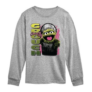 Boys' - Sesame Street - Oscar the Grouch Long Sleeve Graphic T-Shirt - 1 of 3