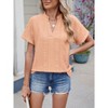 Summer Tops for Women 2025 Short Sleeve V Neck Dressy Lace Eyelet Blouses Shirts - 4 of 4