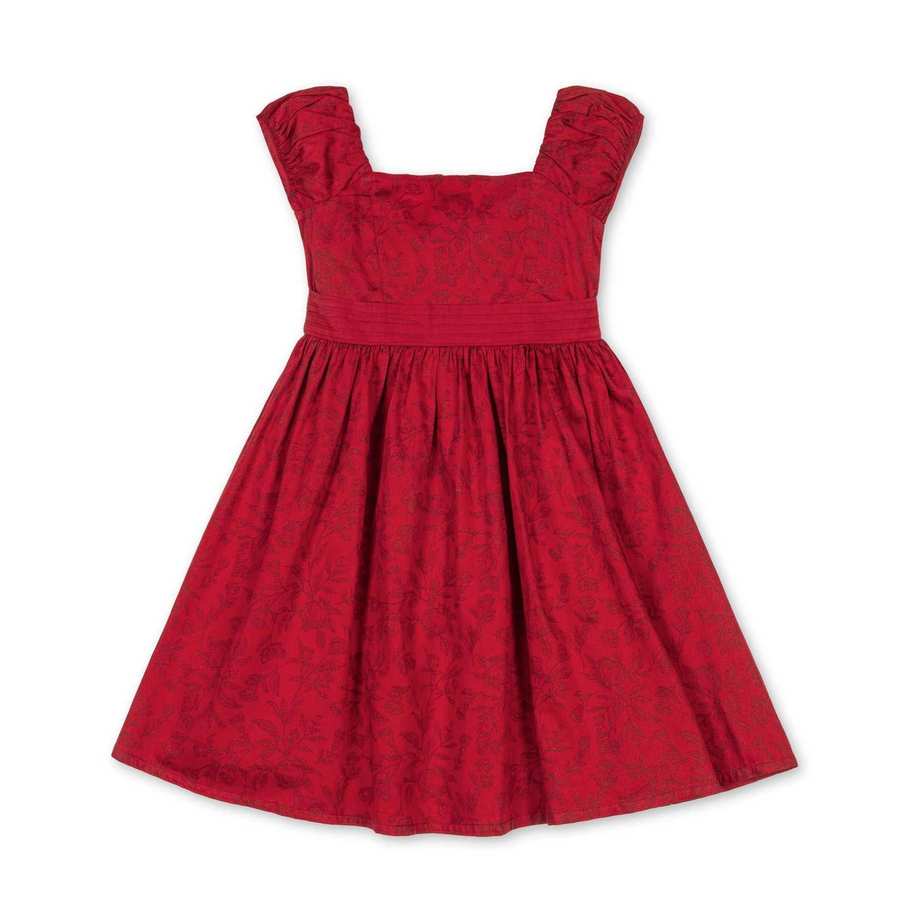 Hope & Henry Girls' Organic Puff Sleeve Sateen Party Dress, Kids