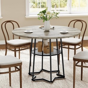 39 Inch Farmhouse Kitchen Table with 17.7 in Storage Space, Heavy Duty Metal Base, for Kitchen Dining Room - 1 of 4