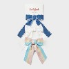 Girls' 3pk Denim and Stripes with Eyelets Bow Clip Set - Cat & Jack™: Hair Styling, Recycled Polyester - 2 of 4