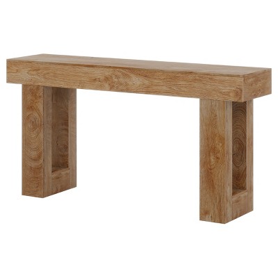 GlasFlength Console Tables Extra Long Farmhouse Style Sofa Table with Rustic Wood Finish for Living Room Entryway, Brown, 62.99"*13.78"*33.46"