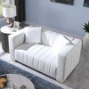 Modern Channel-Tufted Velvet Loveseat - Chesterfield-Inspired 2-Seater, Luxe Upholstery for Traditional/Contemporary Decor - 3 of 4