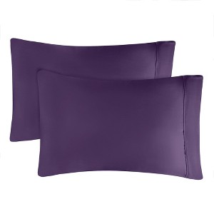 300 Thread Count Rayon From Bamboo Solid Set of 2 Pillowcase Set by Blue Nile Mills - 1 of 4
