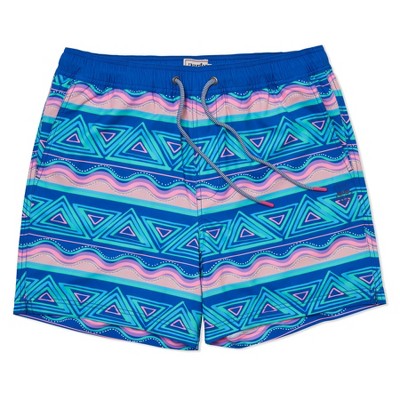 Party Pants Men's Striped Fiesta Swimsuit Bottom - Blue