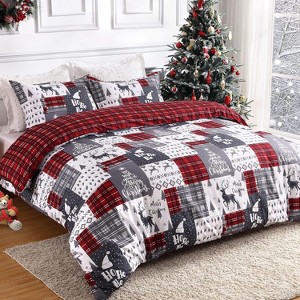 GustoWave Christmas Plaid Duvet Cover and Pillow Shams Set, Bedding Set - 1 of 4