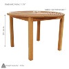 Sunnydaze Outdoor Meranti Wood with Teak Oil Finish Wooden Round Patio Family Dining Table - 42" - Brown - 3 of 4