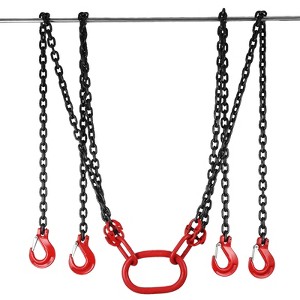 VEVOR Chain Sling, 5/16 inch x 10 ft Lifting Chains with Hooks, G80 Engine Chain Hoist Lifts, 11000 lbs/5 Ton Capacity, Black&Red - 1 of 4