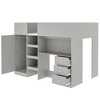 TIRAMISUBEST Full Size Loft Bed with Built-in Wardrobe, Bulit-in Desk and Storage Shelves, Solid Wood Loft Bedframe with 3 Storage Drawers - 4 of 4