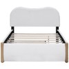 YOOCOZZ Full Size Upholstered Platform Bed with Arc-Shaped Headboard and Twin Size Trundle - White - 3 of 4