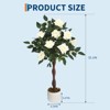 Orieon 3FT Artificial Rose Tree 2-Pack, Faux White Rose Bushes in Black Pots for Indoor and Outdoor Decor - 3 of 4