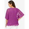 Jessica London Women's Plus Size Crochet Cardigan - 3 of 4