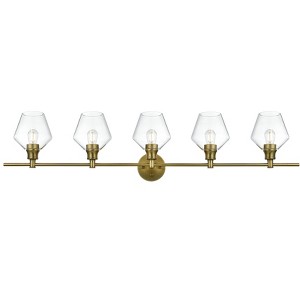 Elegant Lighting Gene 5 Light Satin Gold and Clear Glass Wall Sconce - 1 of 4