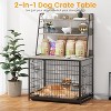 Garvee ElfinAura 57.1" Tall Spacious Dog Crate Furniture with Flip Top, 3 Storage Shelves, Double Doors, Removable Tray - 2 of 4