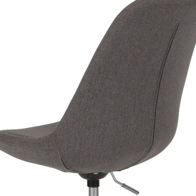 Mid-Back Dark Gray Fabric Swivel Task Office Chair with Chrome Base