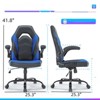 FONTOI Swivel Office Chair with Lumbar Support and S-shaped Backrest, Gaming Chair with Padded Armrests, Blue, 25.3"*41.8"*25.3" - 3 of 4