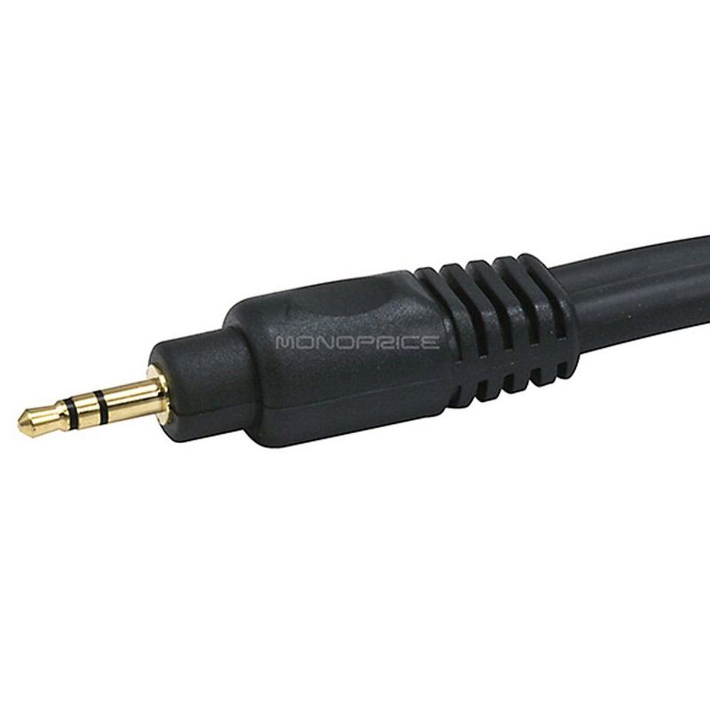 Monoprice Audio Cable - 6 Feet - Black | Premium Stereo Male to 2 RCA Male 22AWG, Gold Plated, 3 of 4