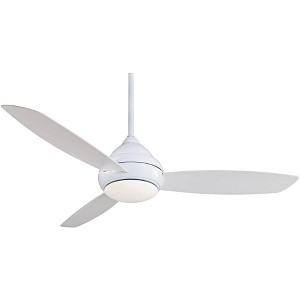 58" Minka Aire Modern 3 Blade Outdoor Ceiling Fan with LED Light White Wet Rated for Patio Exterior House Home Porch Gazebo Garage - 1 of 4