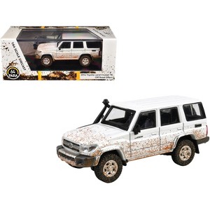 2014 Toyota Land Cruiser 76 White (Dirty Off Road Effect) 1/64 Diecast Model Car by Paragon - 1 of 4